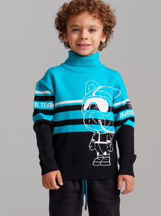 Свитер детский PlayToday 32412132, темно-зеленый, черный, белый, 122