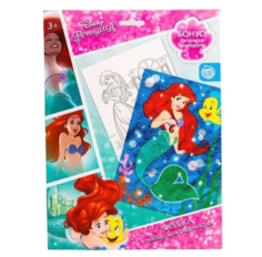 Фреска песком Disney Принцессы "Русалочка Ариэль", набор для творчества, 9 цветов и бле...
