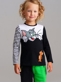 Лонгслив детский PlayToday 32432016, черный, белый, 110