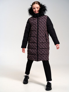 Пальто детское PlayToday 22427009, черный, жёлтый, 146