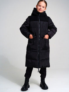 Пальто детское PlayToday 22427078, черный, 140