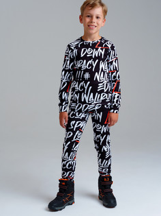 Термобелье детское комплект PlayToday 32411147, черный, белый, 176