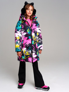 Пальто детское PlayToday 32421224, разноцветный, 170