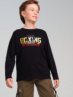 Лонгслив детский PlayToday 32411090, черный, 134