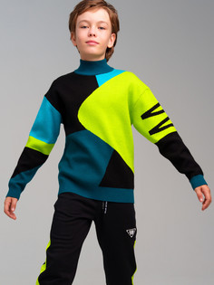 Джемпер детский PlayToday 32411331, черный, синий, зеленый, 152