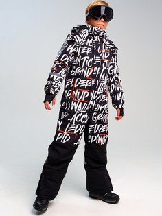 Комбинезон детский PlayToday 32411014, черный, белый, 140