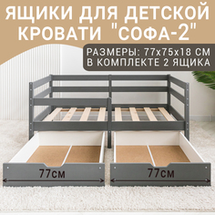 Выкатные ящики для кроватки Софа-2 ВОЛХАМ, серый, 160х80 Volham