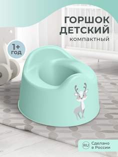 Горшок детский Пластишка с декором, 27,5x25,4x17 см, зеленый