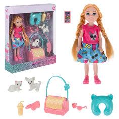 Кукла 1toy Alisa Little Love 15,2 см блонд, с двумя питомцами и аксесс