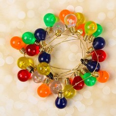 Миниатюра кукольная Гирлянда - шарик, длина 1 метр, игрушка: 2,5x1,5 см, цвета МИКС No Brand