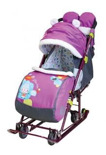 Санки-коляска Ника детям 7-6 6 снеговик орхидея НД7-6 6