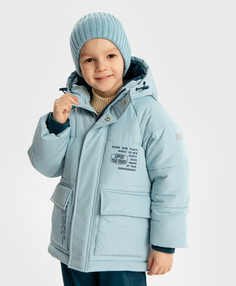 Куртка зимняя водоотталкивающаяи манжетами голубая Button Blue, 110, 224BBBMC4102