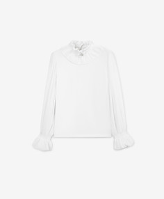 Блузка комбинированная белая для девочки Gulliver, 158, 224GSGC1405