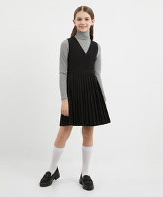 Сарафан текстильный с запахом черный для девочки Gulliver, 134, 224GSGC2504