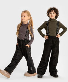 Брюки утепленные демисезонные черные детские Button Blue, 116, 224BBBMC6403