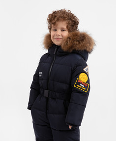 Комбинезон зимний стёганый на флисе синий для мальчика Gulliver, 128, 22405BMC6501