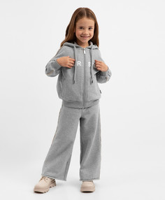 Брюки расклёшенные из футера серые для девочки Gulliver, 104, 22402GMC5603