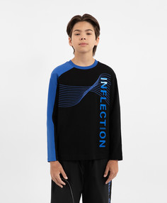 Лонгслив трикотажный с принтом синий для мальчика Gulliver, 158, 22412BJC1202