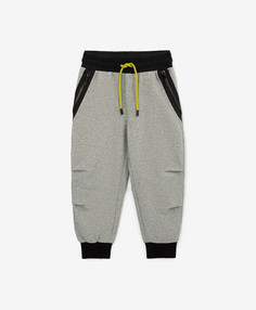 Брюки из меланжевого трикотажа серые для мальчика Gulliver, 128, 22406BMC5607