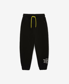 Брюки-джоггеры трикотажные чёрные для мальчика Gulliver, 116, 22406BMC5606