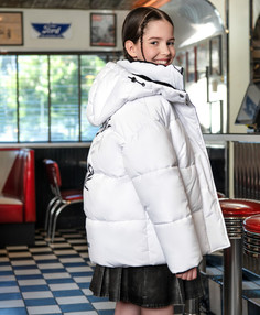 Куртка зимняя стёганая на искусственном пуху белая для девочки Gulliver, 164, 22407GJC4102