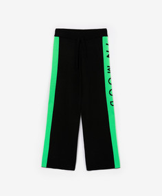 Брюки из вязаного трикотажа с лампасами чёрные для девочки Gulliver, 152, 22409GJC3701