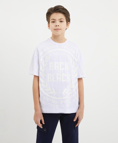 Футболка из джерси с принтом белая для мальчика Gulliver, 152, 224GSBJC1204