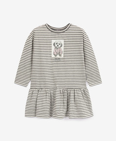 Платье трикотажное с длинным рукавом в полоску для девочки Gulliver, 122, 22402GMC5002