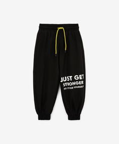 Брюки утеплённые демисезонные из плащовки чёрные для мальчика Gulliver, 128, 22406BMC6404