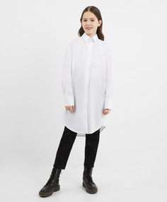 Блузка удлинённая белая для девочки Gulliver, 164, 224GSGJC2203