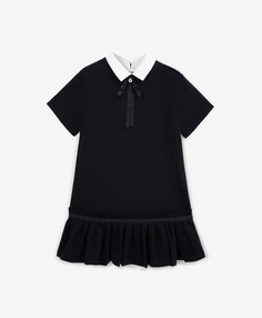 Платье с коротким рукавом и съёмным воротником синее Gulliver, 134, 224GSGMC5001