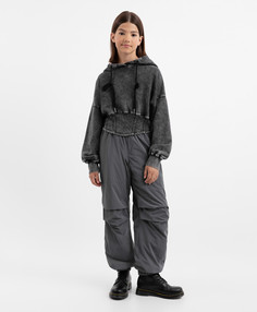 Брюки-джоггеры утеплённые демисезонные серые для девочки Gulliver, 146, 22407GJC6401