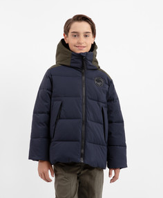 Куртка демисезонная плащевая на искусственном пуху синяя Gulliver, 164, 22411BJC4104