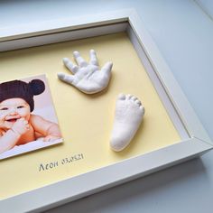 Рамка для слепков белая углубленная со стеклом, 3 цвета фона, Арт-Слепок 32х23 см