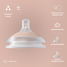 Соска для бутылочки Lovi Mammafeel от коликов быстрый поток широкое горлышко 6 мес+