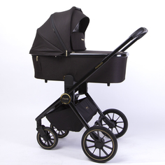 Коляска детская Peppy Monaco 2 в 1 royal Black черный рама черный глянец