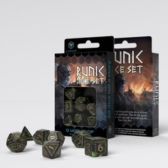 Набор кубиков Runic Bottle-green & gold Dice Set Q Workshop