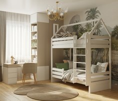 Кровать двухъярусная Домик Detskaya.online 200х90 без ящиков