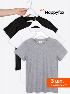 Футболка детская Happy Fox HF5501N3, серыймеланж белый черный, 146 Happyfox