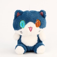 Мягкая игрушка Котик, 22 см, цвет синий No Brand