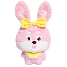 Мягкая игрушка Зайка с бантиком, 20 см, цвет розовый No Brand