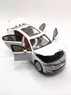 Машинка металлическая инерционная КарандашоФФ bmw 7 белая 21 см