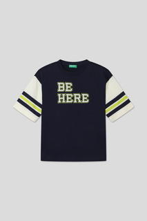 Футболка детская Benetton 3096C10HD, темно-синий, 146