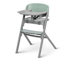 Стульчик для кормления Kinderkraft LIVIY + шезлонг CALMEE зеленый, серый