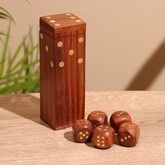Игра настольная "Кубики" 12,5х4х4 см, дерево шишам No Brand