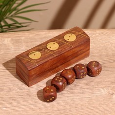 Игра настольная "Кубики" 12,5х4х4 см, дерево шишам No Brand