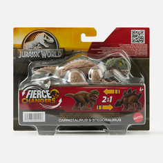 Фигурка динозавра Jurassic World Stegosaurus & Carnotaurus трансформер, HVB19