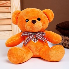 Мягкая игрушка Мишка, с бантиком, 18 см, цвет бежевый No Brand