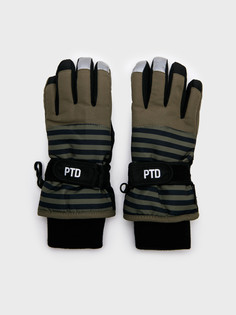 Перчатки детские PlayToday 32411106, темно-зеленый, черный, 17