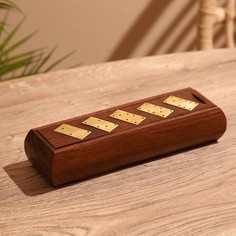 Игра настольная "Домино" 25х7,5х5 см, дерево шишам No Brand
